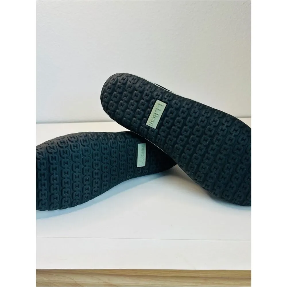LL Bean Black Suede Sherpa Lined Booties Size 10